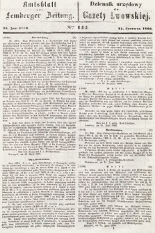 Amtsblatt zur Lemberger Zeitung = Dziennik Urzędowy do Gazety Lwowskiej. 1866, nr 144