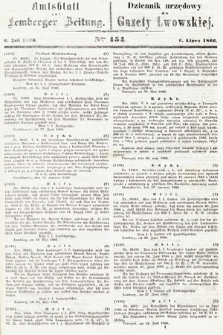 Amtsblatt zur Lemberger Zeitung = Dziennik Urzędowy do Gazety Lwowskiej. 1866, nr 154