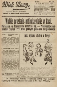 Wiek Nowy : popularny dziennik ilustrowany. 1923, nr 6647