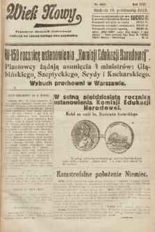 Wiek Nowy : popularny dziennik ilustrowany. 1923, nr 6693