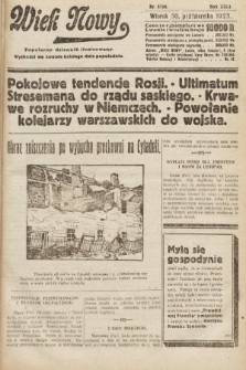 Wiek Nowy : popularny dziennik ilustrowany. 1923, nr 6706