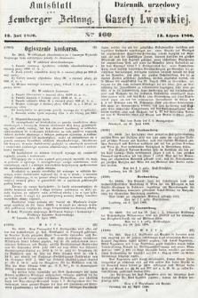 Amtsblatt zur Lemberger Zeitung = Dziennik Urzędowy do Gazety Lwowskiej. 1866, nr 160