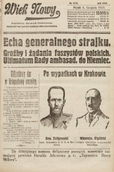 Wiek Nowy : popularny dziennik ilustrowany. 1923, nr 6713