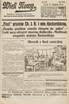 Wiek Nowy : popularny dziennik ilustrowany. 1923, nr 6719