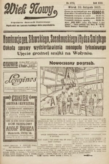 Wiek Nowy : popularny dziennik ilustrowany. 1923, nr 6722