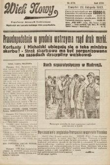 Wiek Nowy : popularny dziennik ilustrowany. 1923, nr 6724