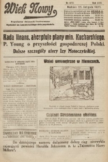 Wiek Nowy : popularny dziennik ilustrowany. 1923, nr 6727