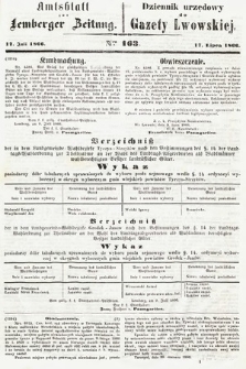 Amtsblatt zur Lemberger Zeitung = Dziennik Urzędowy do Gazety Lwowskiej. 1866, nr 163