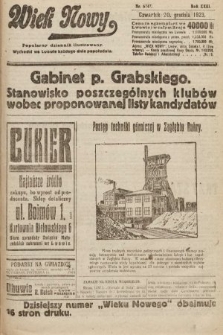 Wiek Nowy : popularny dziennik ilustrowany. 1923, nr 6747