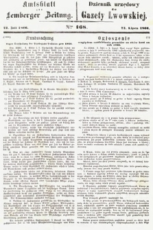 Amtsblatt zur Lemberger Zeitung = Dziennik Urzędowy do Gazety Lwowskiej. 1866, nr 168