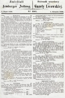 Amtsblatt zur Lemberger Zeitung = Dziennik Urzędowy do Gazety Lwowskiej. 1866, nr 181