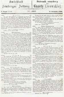 Amtsblatt zur Lemberger Zeitung = Dziennik Urzędowy do Gazety Lwowskiej. 1866, nr 183
