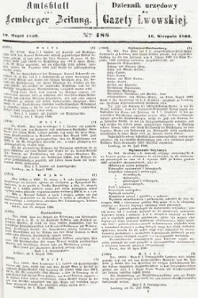 Amtsblatt zur Lemberger Zeitung = Dziennik Urzędowy do Gazety Lwowskiej. 1866, nr 188