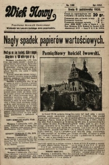 Wiek Nowy : popularny dziennik ilustrowany. 1926, nr 7586