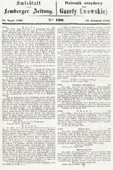 Amtsblatt zur Lemberger Zeitung = Dziennik Urzędowy do Gazety Lwowskiej. 1866, nr 190