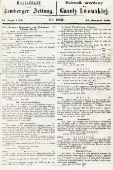 Amtsblatt zur Lemberger Zeitung = Dziennik Urzędowy do Gazety Lwowskiej. 1866, nr 193