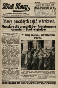 Wiek Nowy : popularny dziennik ilustrowany. 1926, nr 7628