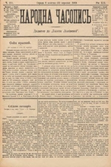 Народна Часопись : додаток до Ґазети Львівскої. 1909, nr 211