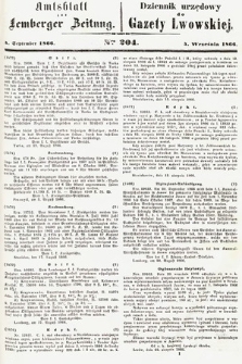 Amtsblatt zur Lemberger Zeitung = Dziennik Urzędowy do Gazety Lwowskiej. 1866, nr 204