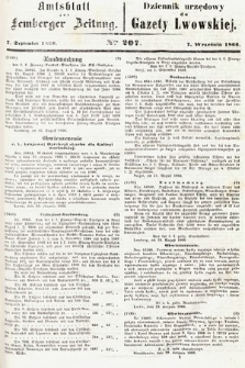 Amtsblatt zur Lemberger Zeitung = Dziennik Urzędowy do Gazety Lwowskiej. 1866, nr 207