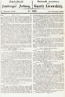 Amtsblatt zur Lemberger Zeitung = Dziennik Urzędowy do Gazety Lwowskiej. 1866, nr 209
