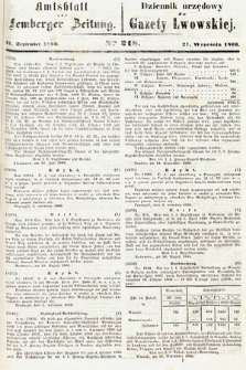 Amtsblatt zur Lemberger Zeitung = Dziennik Urzędowy do Gazety Lwowskiej. 1866, nr 218