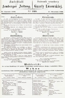 Amtsblatt zur Lemberger Zeitung = Dziennik Urzędowy do Gazety Lwowskiej. 1866, nr 223