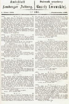 Amtsblatt zur Lemberger Zeitung = Dziennik Urzędowy do Gazety Lwowskiej. 1866, nr 225
