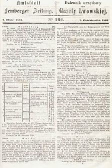 Amtsblatt zur Lemberger Zeitung = Dziennik Urzędowy do Gazety Lwowskiej. 1866, nr 226