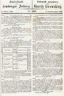 Amtsblatt zur Lemberger Zeitung = Dziennik Urzędowy do Gazety Lwowskiej. 1866, nr 227