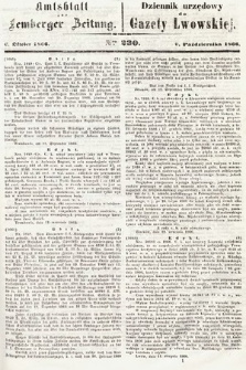 Amtsblatt zur Lemberger Zeitung = Dziennik Urzędowy do Gazety Lwowskiej. 1866, nr 230