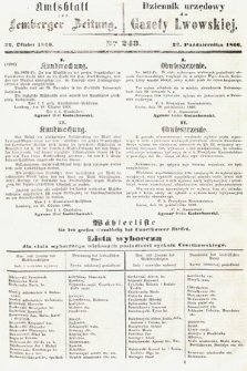 Amtsblatt zur Lemberger Zeitung = Dziennik Urzędowy do Gazety Lwowskiej. 1866, nr 243