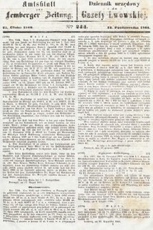 Amtsblatt zur Lemberger Zeitung = Dziennik Urzędowy do Gazety Lwowskiej. 1866, nr 244