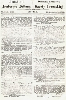 Amtsblatt zur Lemberger Zeitung = Dziennik Urzędowy do Gazety Lwowskiej. 1866, nr 245