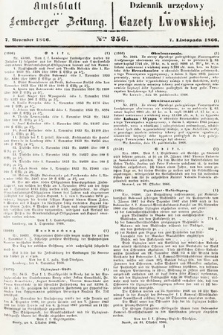 Amtsblatt zur Lemberger Zeitung = Dziennik Urzędowy do Gazety Lwowskiej. 1866, nr 256