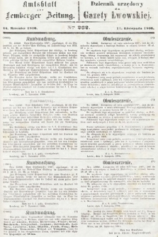 Amtsblatt zur Lemberger Zeitung = Dziennik Urzędowy do Gazety Lwowskiej. 1866, nr 262