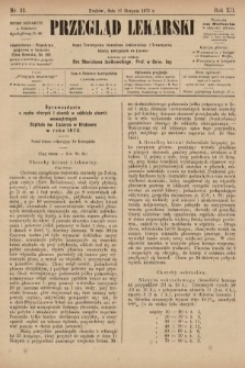 Przegląd Lekarski : organ Towarzystwa Lekarskiego Krakowskiego i Towarzystwa Lekarzy Galicyjskich we Lwowie. 1873, nr 33
