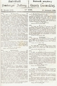 Amtsblatt zur Lemberger Zeitung = Dziennik Urzędowy do Gazety Lwowskiej. 1866, nr 276