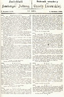 Amtsblatt zur Lemberger Zeitung = Dziennik Urzędowy do Gazety Lwowskiej. 1866, nr 278