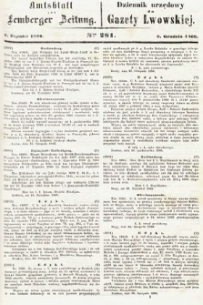 Amtsblatt zur Lemberger Zeitung = Dziennik Urzędowy do Gazety Lwowskiej. 1866, nr 281