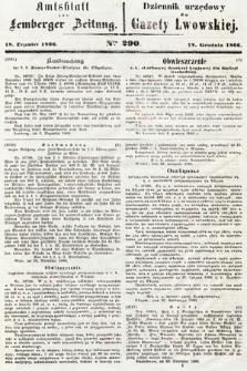 Amtsblatt zur Lemberger Zeitung = Dziennik Urzędowy do Gazety Lwowskiej. 1866, nr 290