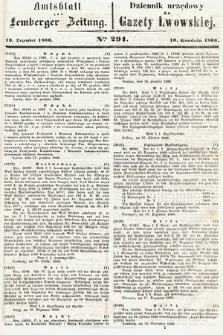 Amtsblatt zur Lemberger Zeitung = Dziennik Urzędowy do Gazety Lwowskiej. 1866, nr 291