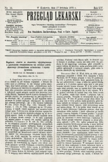 Przegląd Lekarski : organ Towarzystwa Lekarskiego Krakowskiego i Towarzystwa Lekarzy Galicyjskich we Lwowie. 1875, nr 16