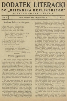 Dodatek Literacki do „Dziennika Berlińskiego". 1922, nr 1