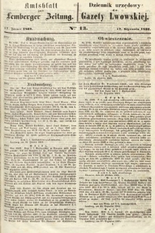 Amtsblatt zur Lemberger Zeitung = Dziennik Urzędowy do Gazety Lwowskiej. 1862, nr 13