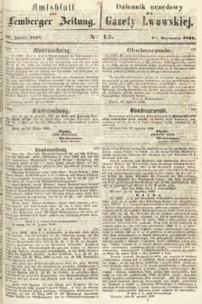 Amtsblatt zur Lemberger Zeitung = Dziennik Urzędowy do Gazety Lwowskiej. 1862, nr 15