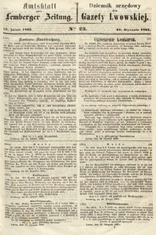 Amtsblatt zur Lemberger Zeitung = Dziennik Urzędowy do Gazety Lwowskiej. 1862, nr 23