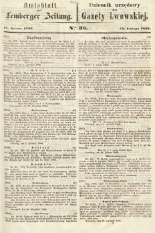 Amtsblatt zur Lemberger Zeitung = Dziennik Urzędowy do Gazety Lwowskiej. 1862, nr 39