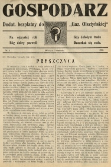 Gospodarz : dodatek bezpłatny do "Gazety Olsztyńskiej". 1938, nr 1