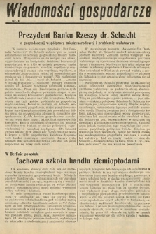 Wiadomości Gospodarcze. 1938, nr 1